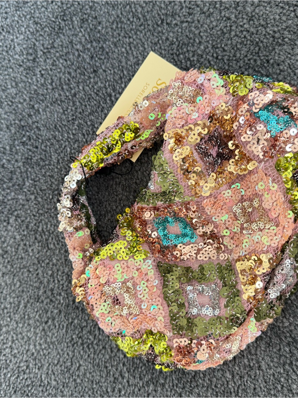 Sequin Patchwork Mini Bag in Pink Multi